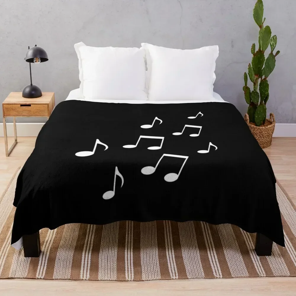 

Music notes Musician gift musical symbols Throw Blanket Hair Heavy Cute Plaid Flannels Blankets