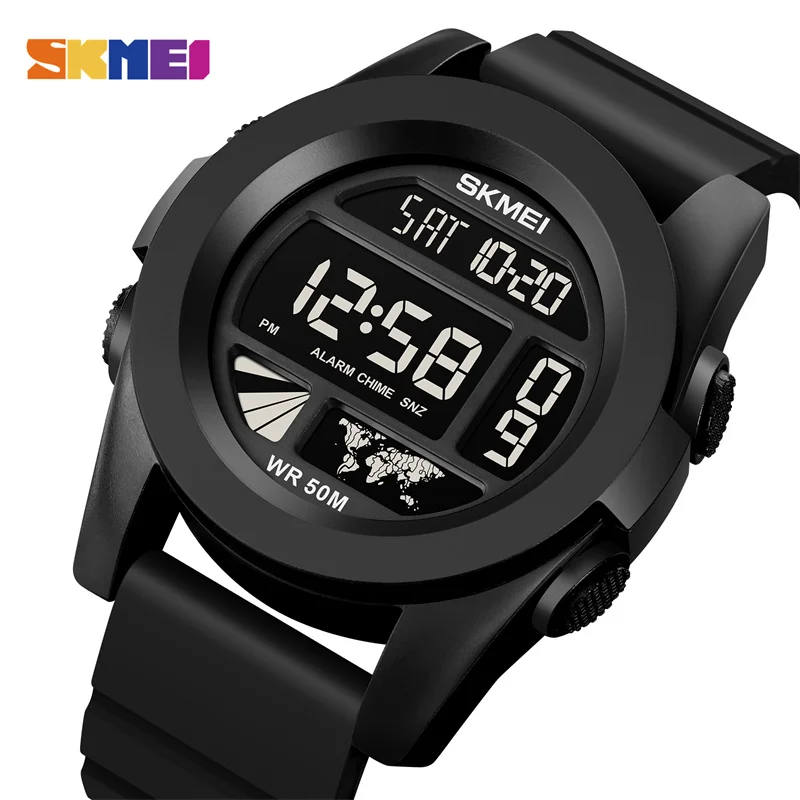 SKMEI Youth Cool Countdown LED Light Digital Sport Watch Men Fashion 5Bar Waterproof Wristwatches Calendar Stopwatch Alarm Clock