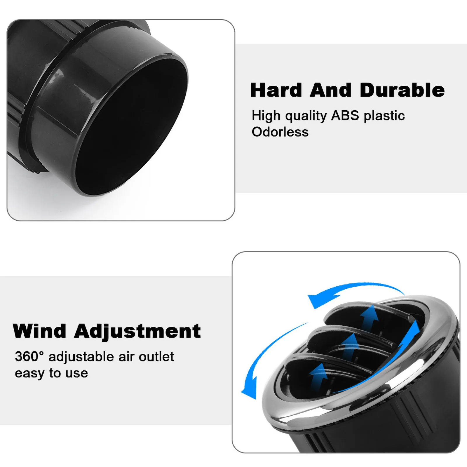 80 مللي متر سيارة تنفيس لوحة القيادة أ/ج تكييف الهواء تنفيس منحرف العالمي مقبض نوع دوران منفذ الهواء تنفيس لقافلة التخييم