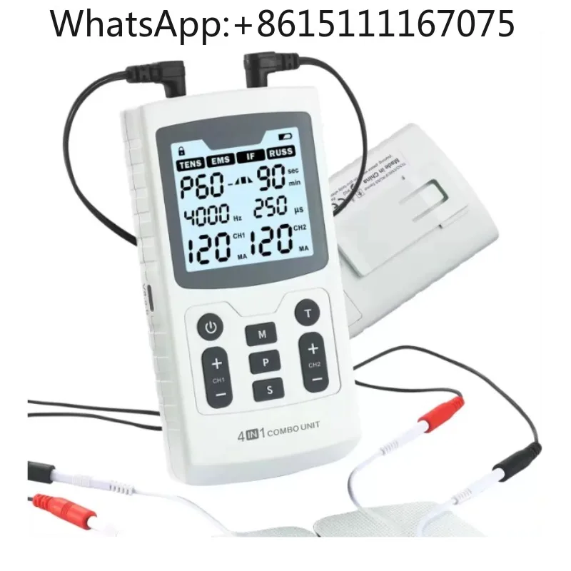 4-in-1 Digital IFC RUSS EMS TENS Machine, Electric Muscle Stimulator Pain Relief Therapy Device