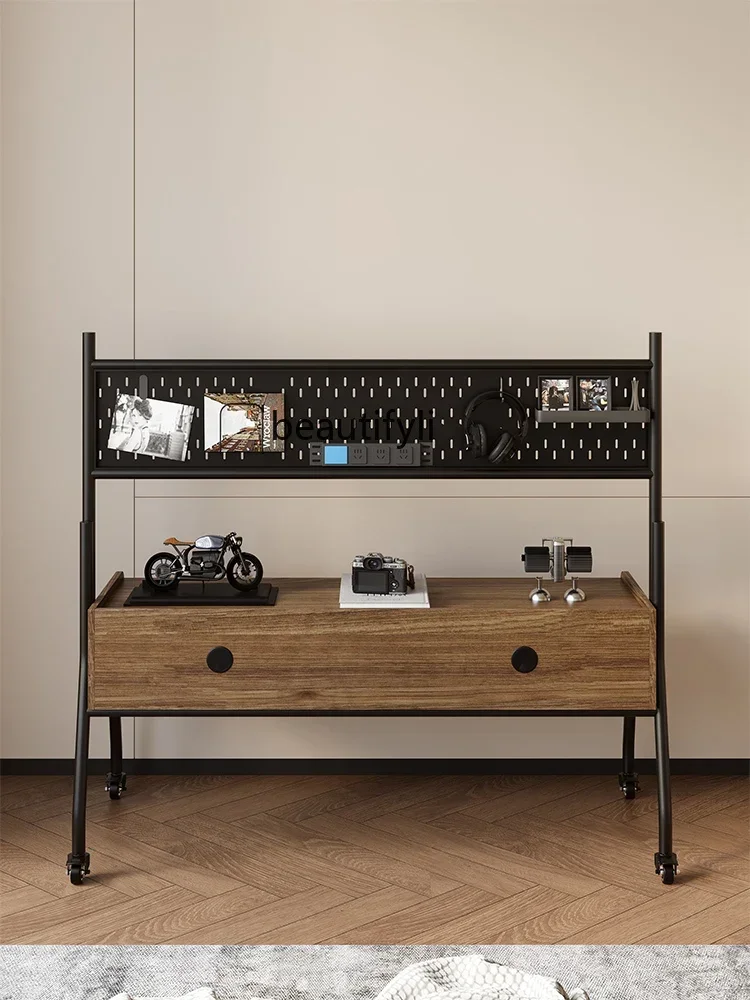 

Modern Minimalist Movable TV Floor Stand with Wheels Storage Rack Small Apartment TV Cabinet Storage Cabinet
