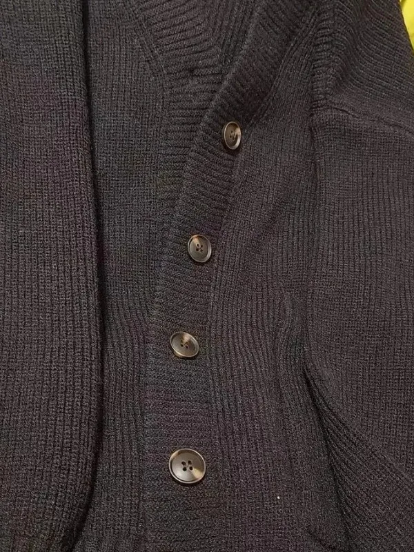 ルーズカーディガン女性長袖 V ネックニット黒だらしないオールマッチ女性秋冬コート韓国シックなだぶだぶのトップス MLQ9