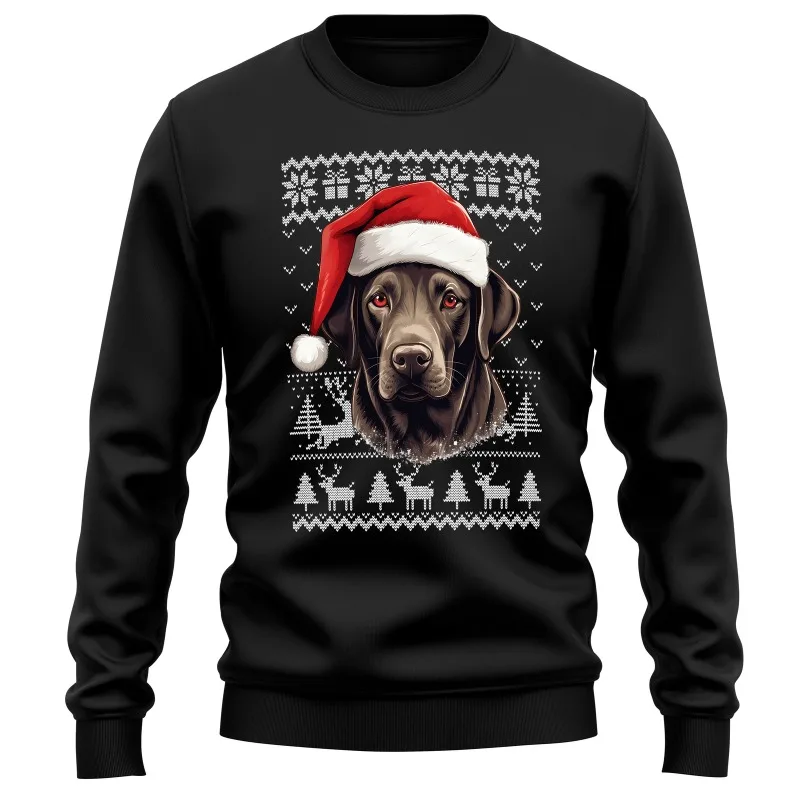 

Labrador Christmas Sweatshirt Dog Owner Men and Women Jumper Santa Tree Light Sweater Funny Labrador Christmas Sweatshirt Hoodie