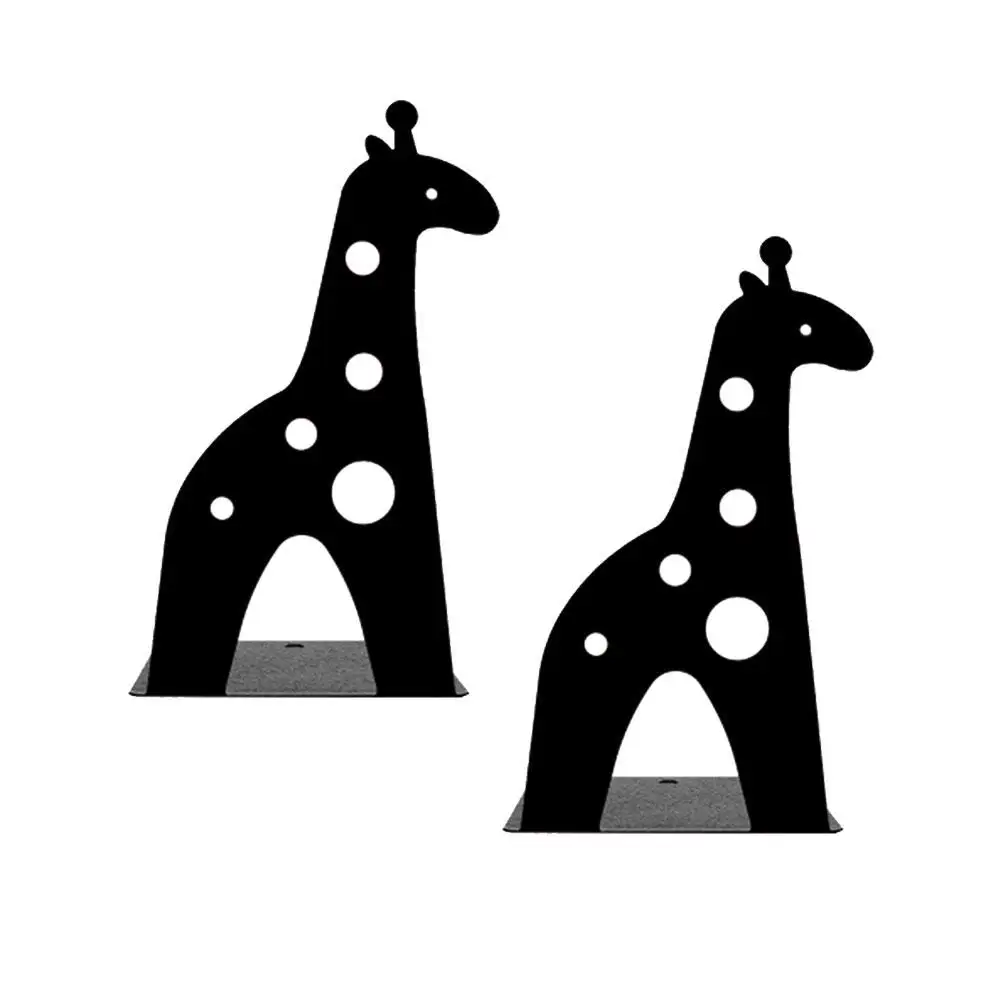 2 Pcs Giraffe Book Stand Ends Decorative Home Bookends Modeling Cartoon Organizer Cute Child