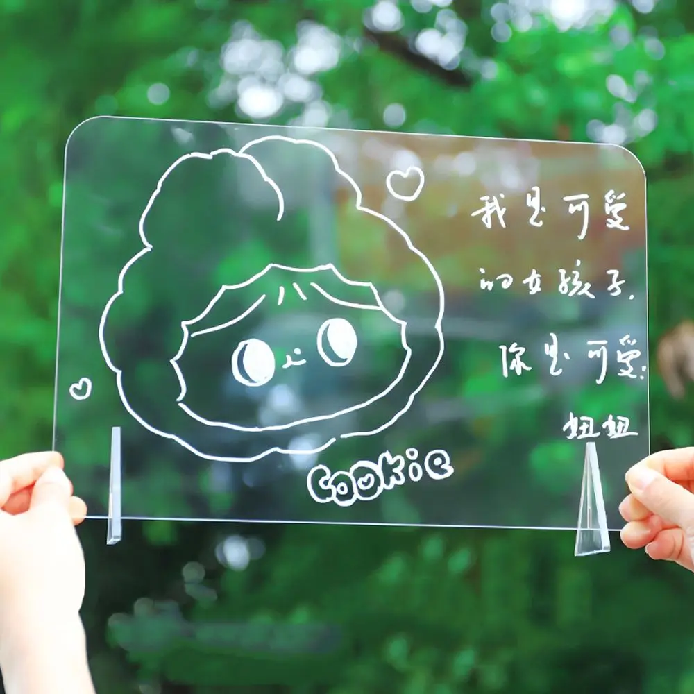 Supplies Student Gift Note Board Whiteboard Menu Records with Stand Message Board Desktop Display Memo Acrylic Dry-Erase Board