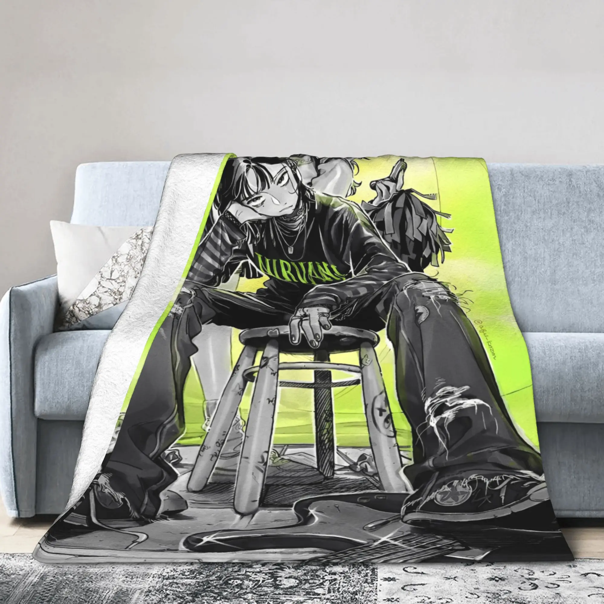Comfort The Guy She Was Interested In Wasnt a Guy at All Blanket Merch Sofa Decorative  Throw Blanket Warm Fleece for Couch