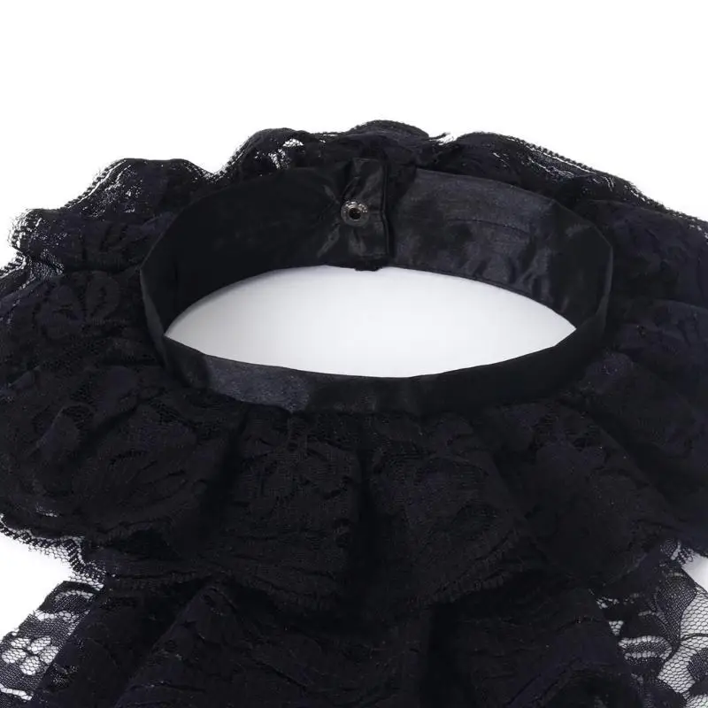 39BD Colar Vitoriano Courtstyle Ruffle Collar Cosplay Acessório Colar Fantasia Palco