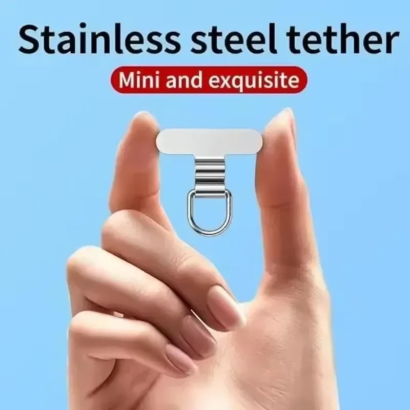 Mini Stainless Steel Mobile Phone Lanyard Tab Silent Hole Clip Charging Port Gasket Antilost Metal Mobile Phone Lanyard Tab Card view 3