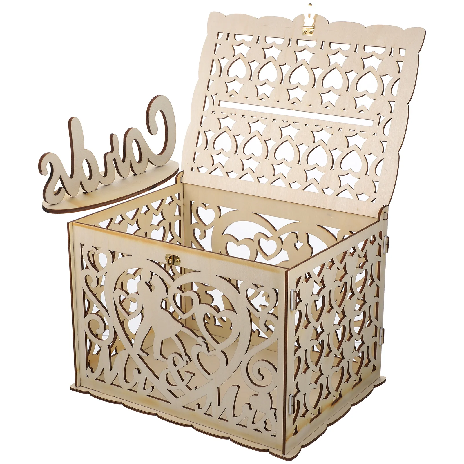 

Wedding Sign Box Design Card Case for Gifts Envelopes Baby Shower Wooden Keepsake Storage Boxes