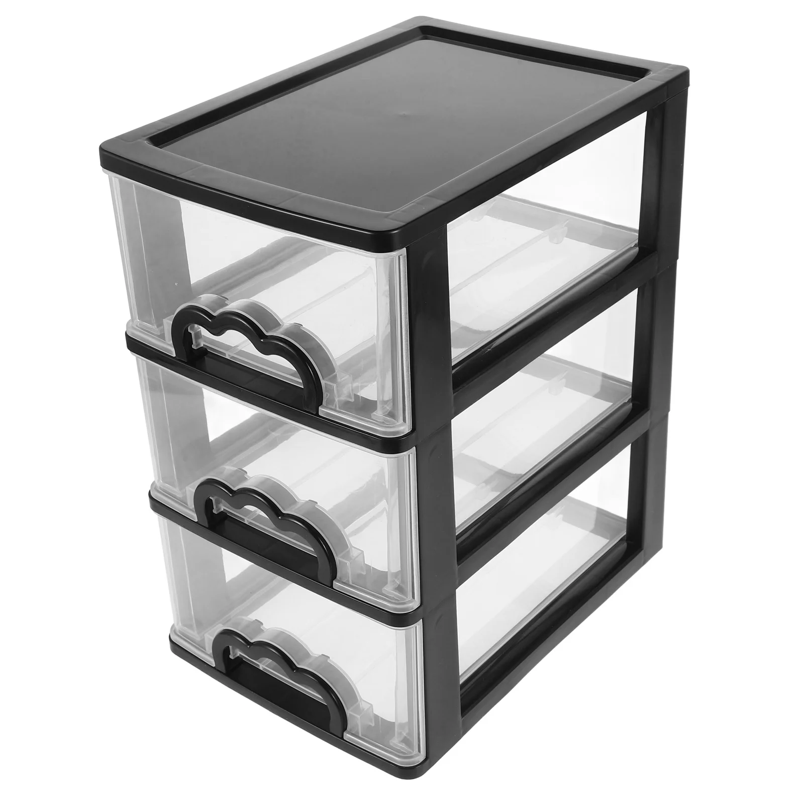 منظم درج سطح المكتب البلاستيكي القابل للتكديس، صندوق تخزين منزلق مكون من 3 طبقات لمستلزمات المطبخ والمستحضرات التجميلية