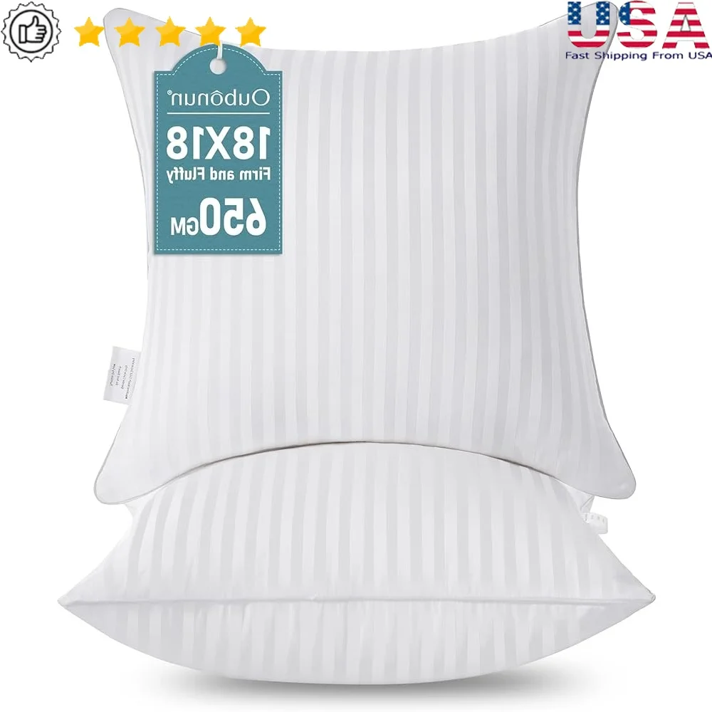 

Firm Fluffy Throw Pillow Inserts 100 Cotton Cover Decorative Cushions Couch Bed Sofa Soft Noise-Free High-Resilience Filling 3D