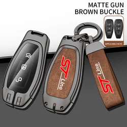 New Leather Car Remote Key Fob Case Cover for Ford ST Line Fiesta Focus Mondeo Ecosport Kuga Puma Edge Escape Keychain Accessoy