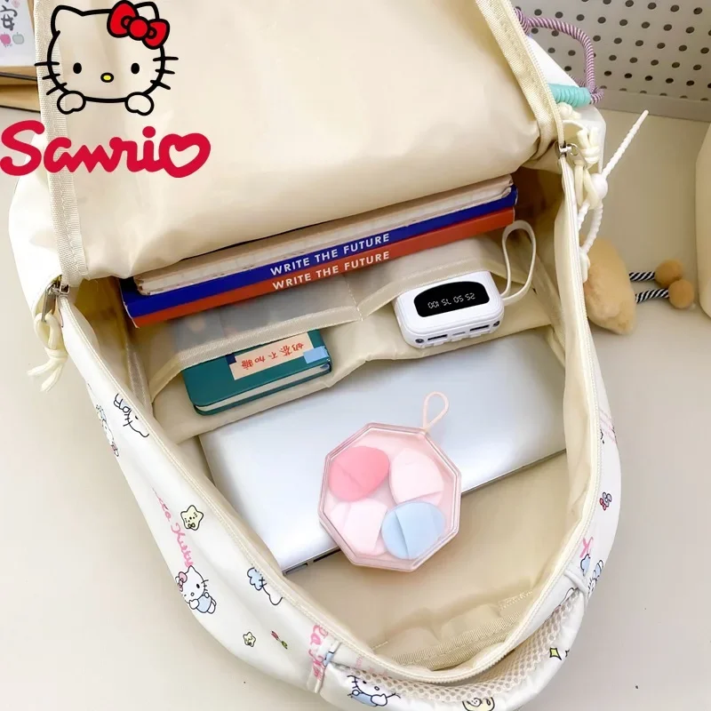  Hello Kitty Student School Bag Cute Backpack Large Capacity Simple Messenger Bags Commuter Outdoor Women's Backpack