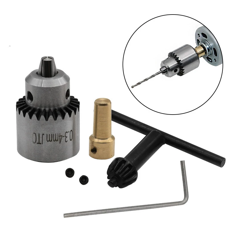 Imagem -02 - Broca Elétrica Moagem Mini Chuck Key Eixo Kits de Adaptador Mandril Cartucho Mandril para Motor Jt0 0.34 mm 3.17 mm Pcs Set