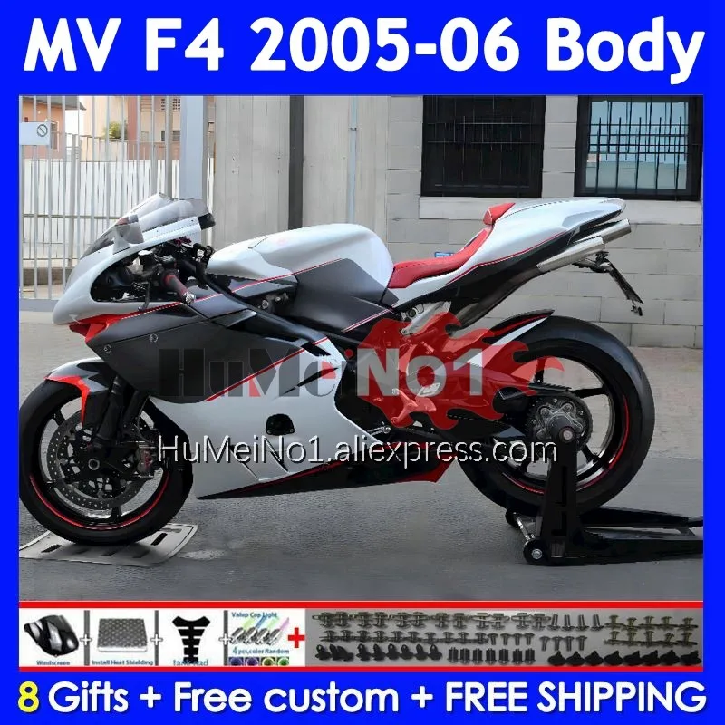 Body For Agusta MV F4 R312 750S 1000 R 750 1000CC White red 310No.12 1000R 312 1078 1+1 MA MV F4 2005 2006 05 06 Fairing Kit