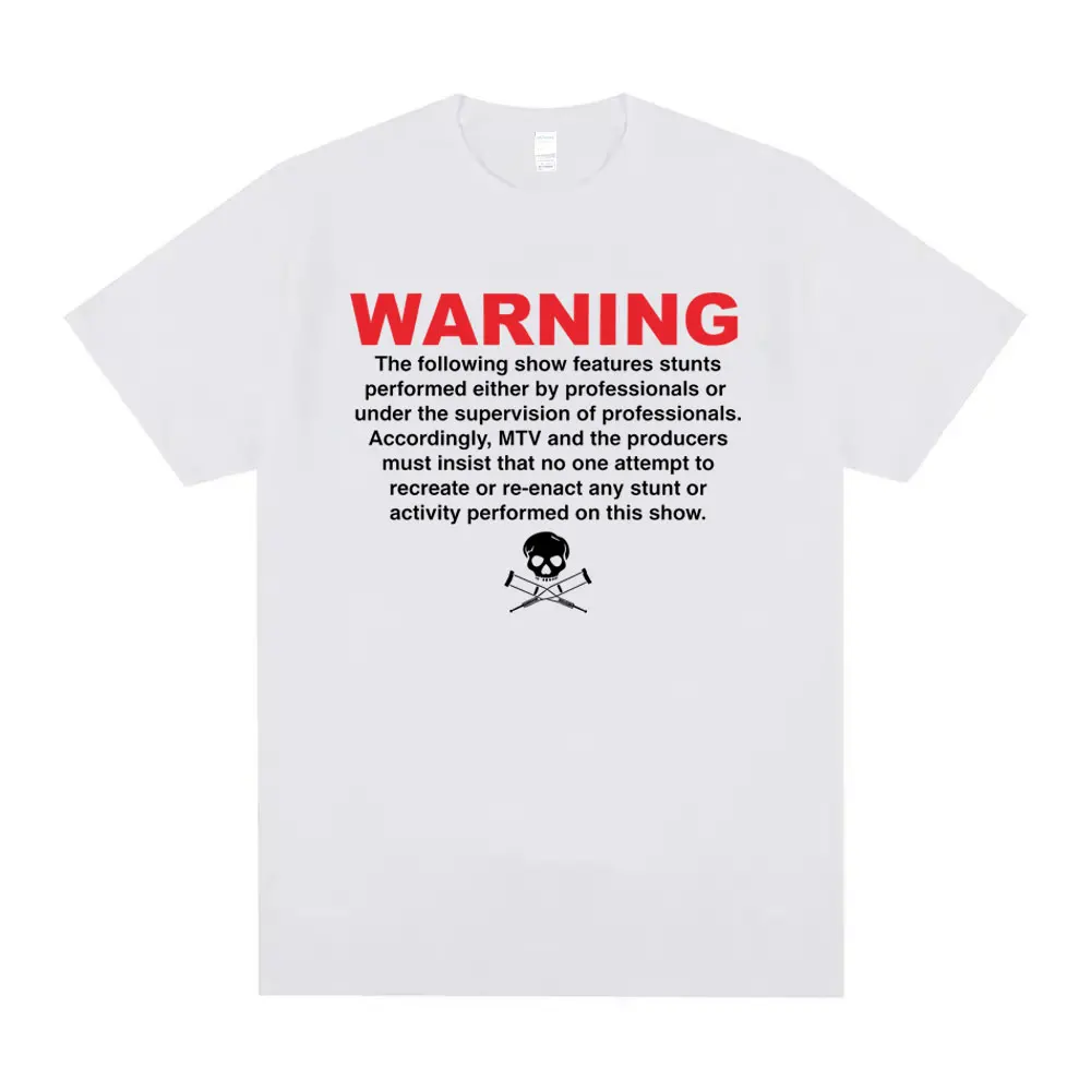 Warning Jackass Skeleton Crutches Graphic T-shirt Men Women Fashion Casual Oversized T Shirts Men's Vintage Gothic Rock T-shirts