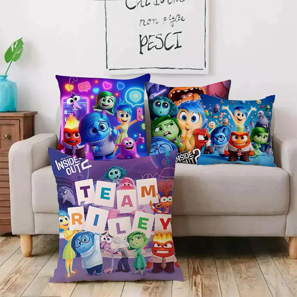 Cartoon Inside Outs Pillow Covers Cartoon Sofa Decorative Home Double-sided Printing Short Plush Cute Cushion Cover