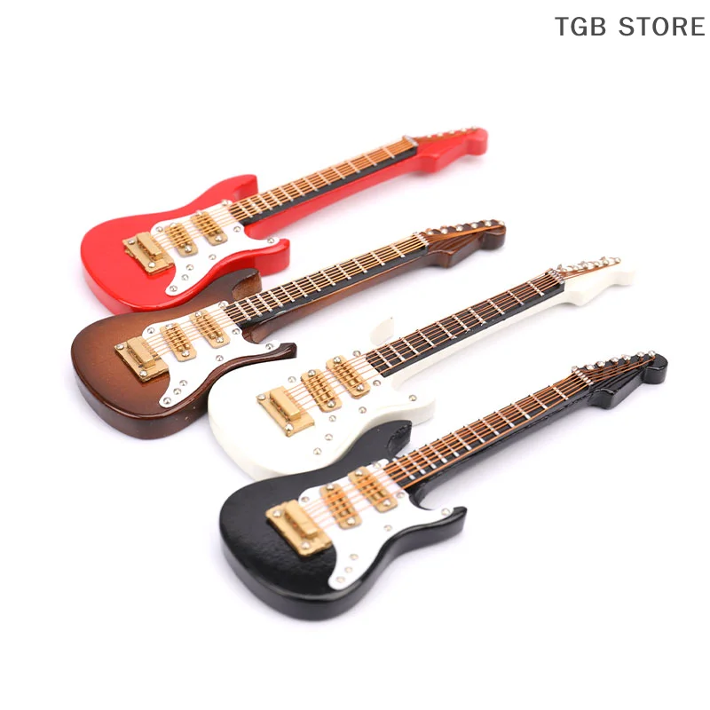 Mini strumenti musicali per la decorazione del modello di chitarra elettrica con custodia e supporto