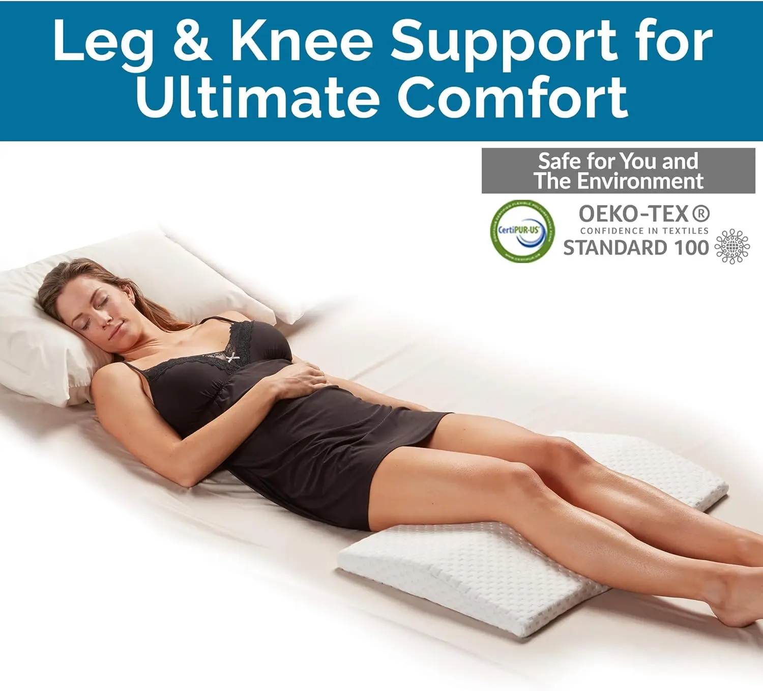 Lumbar Support Pillow For Sleeping Memory Foam Pillow For Ba Pain Relief - Side, Ba And Stomach Sleepers- Triangle Wedge