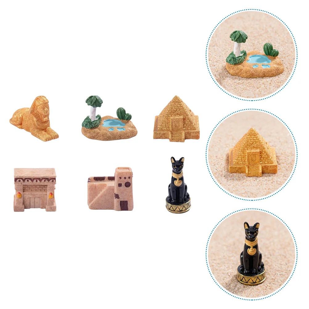 

6 Pcs Micro Landscape Egyptian Statue Miniature Statues Party Decorations Ornament Model