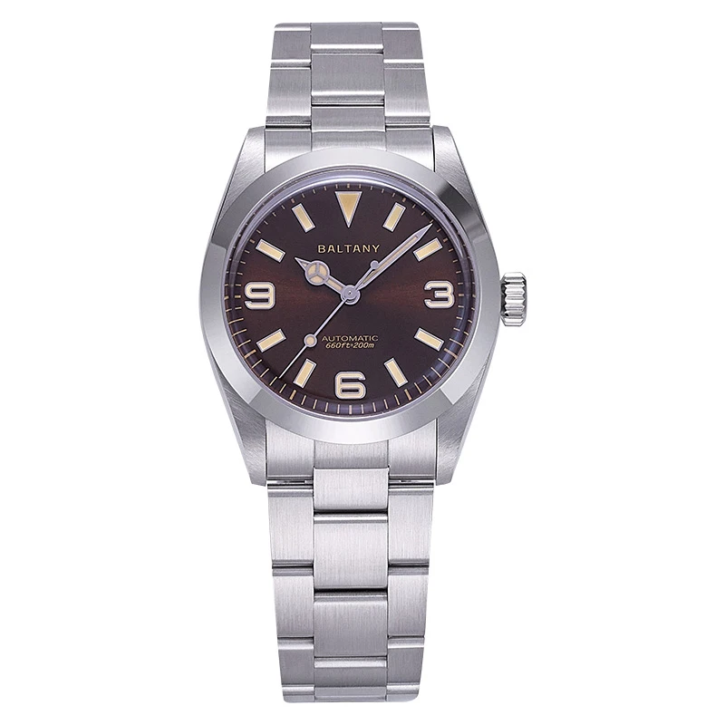 Baltany 36MM Explorer Watch Man S4056 ST2130 Automatic Mechanical Watch Waterproof 20Bar Stainless Steel Bracelet Retro Watches image 3
