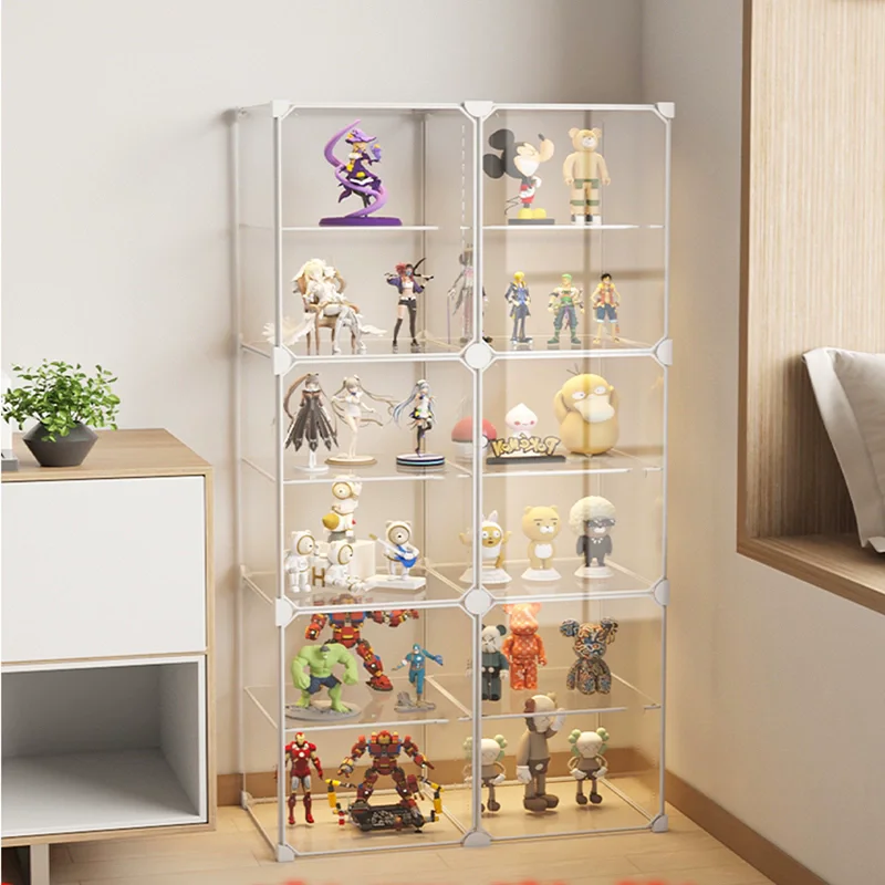 Toy Display Cabinet Home Use Toy Shelf Transparent Storage Box Small Figurines  Model Display Rack Living Room Organizer
