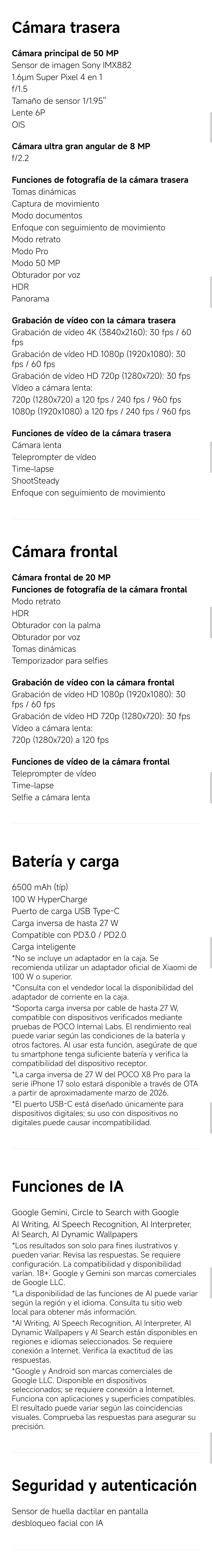 POCO X8 Pro 5G Europäische Version 256GB/512GB 6,59" AMOLED 1,5K 120Hz 6210mAh 50MP OIS IP68 NFC Dimensity 8500-Ultra Ohne Ladegerät – Detail 2