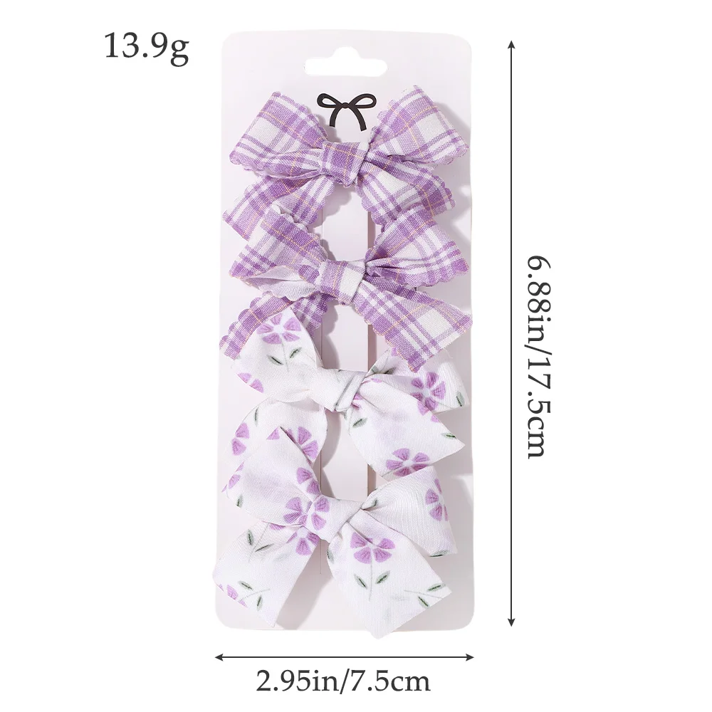 4 sztuk/zestaw słodkie kokardy do włosów spinki do włosów dzieci piękne Bowknot szpilki do włosów dla dziewczynek akcesoria do włosów drukuj Hollow Hairgripe prezent — zdjęcie 7