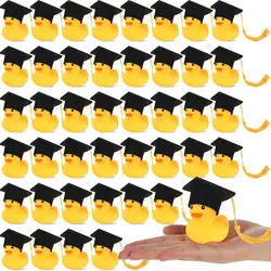 Patos De Borracha De Graduação Com Boné, Graduação Festa De Banho, Boné, 48 Pcs