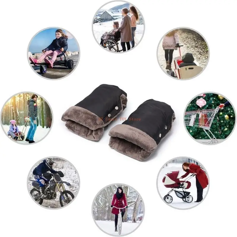 96GC العالمي عربة قفازات مقاوم للماء القفازات الدافئة يندبروف عربة التسوق عربة اليد إفشل سبليت عربة أطفال قفازات اليد #5