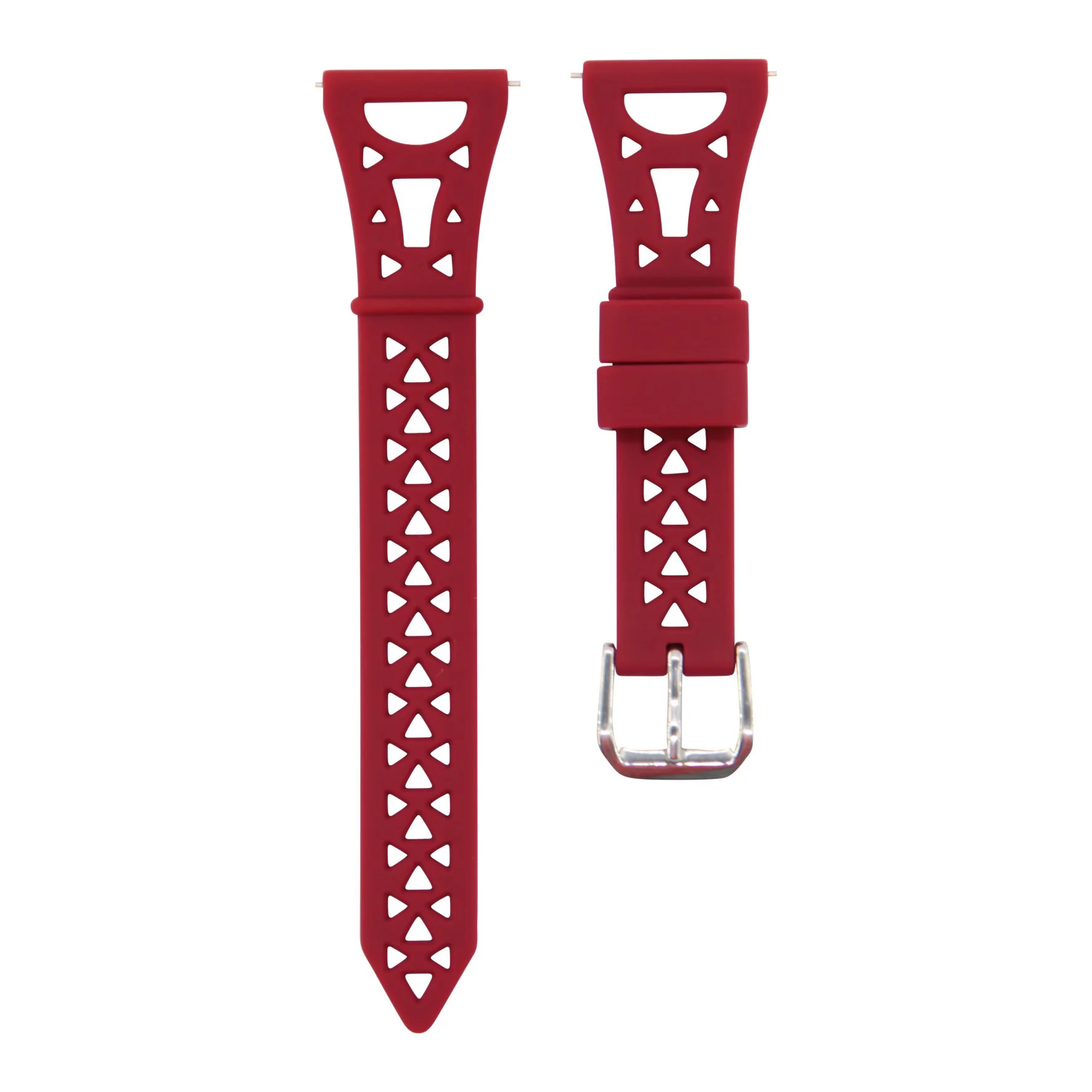 20mm 22mm Universal Watch Bands For Smart Watch Tower Style Stainless Steel Buckle Quick Release Breathable Soft Silicone Strap