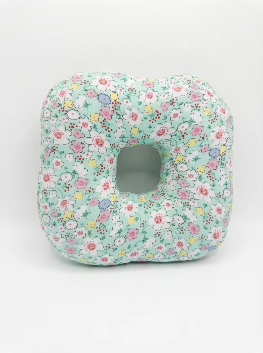 Donut Shaped Ear Piercing Pillow for Side Sleepers with Ear Hole Silky Pillowcase Pain & Inflammation Relief