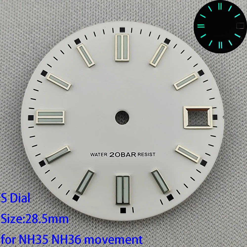 28.5mm NH35 dial S dial High Quality Sweet Candy dial Luminous dial suitable for NH35 NH36 movement watch accessories