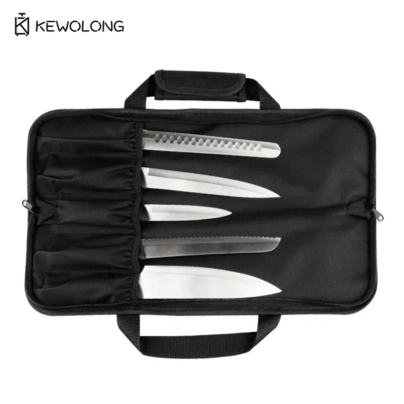 

Professional Chef Knife Bag with 2 Layers - Cut Proof Oxford Fabric Cutlery Roll, Expandable Culinary Tool Case for Cooking