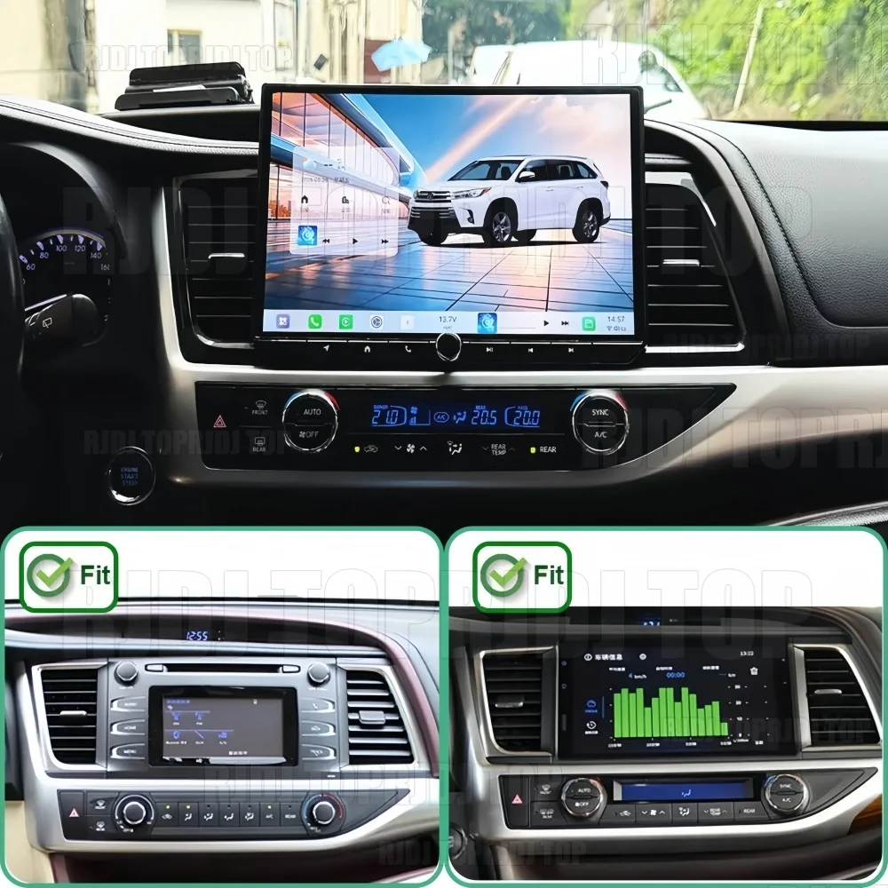 For Toyota Highlander 2015-2021 13 inch 2k 1920*1200 Android Radio Carplay Navigation Multimedia Player GPS Android auto QLED BT