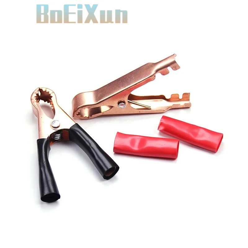 

4Pcs 50A Red + Black 80mm Crocodile Car Caravan Van Battery Test Lead Clips Best Promotion Alligator Clips Connector Plug Power