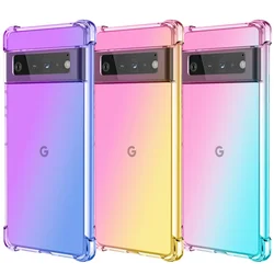Shockproof Air-Bag Case for Google Pixel 10 9 8A 8 4XL 5A 6A 6 7 Pro Ultra-Thin Gradient TPU Silicon Four Corner Anti-Drop Cover