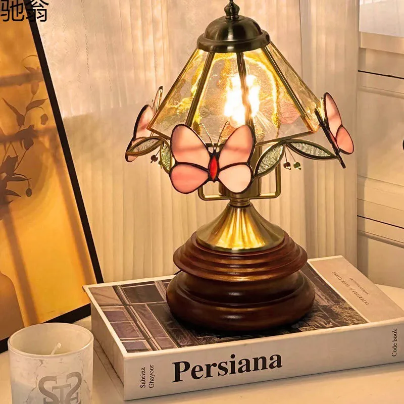 French Retro Butterfly Table Lamp Living Room Master Bedroom Desktop Vintage And Creative Bedroom Atmosphere Bedside Lamp