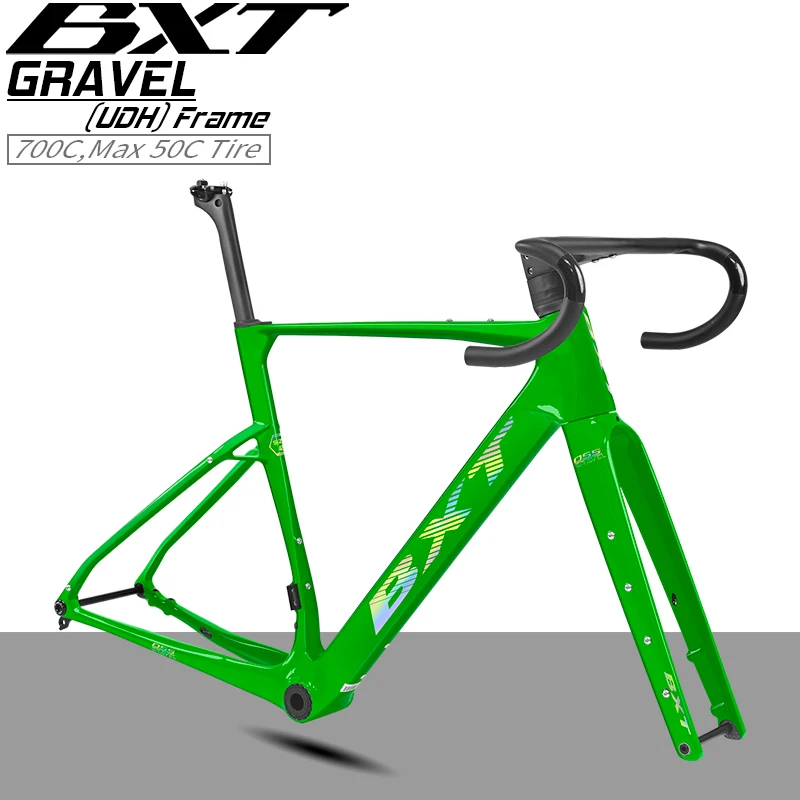 

BXT T1000 Carbon Fiber Gravel Bike Frame 700C Disc Brake Thru Axle Off Road Cyclocross Frame