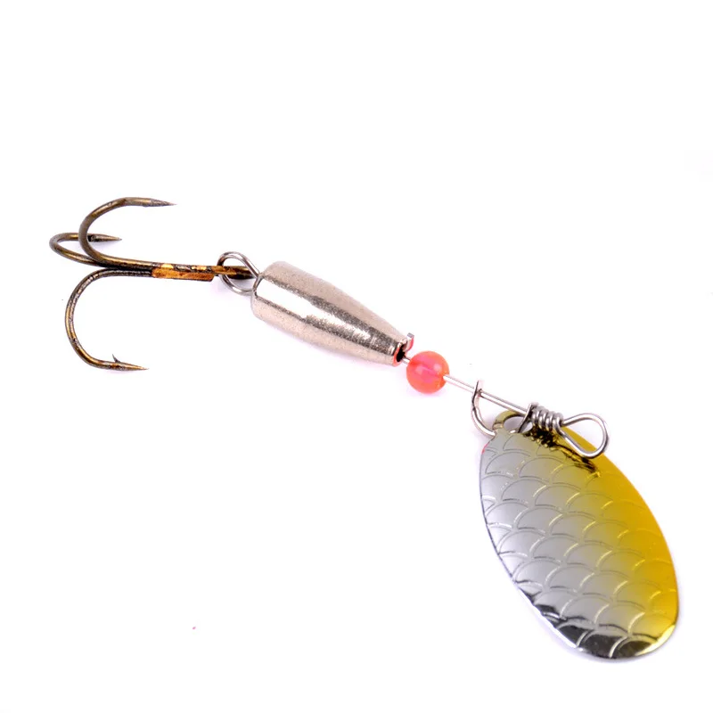 3 pz 6cm 4.3g metallo Spinner cucchiaio esche da pesca trota esca dura paillettes Paillette esche artificiali amo triplo attrezzatura da pesca