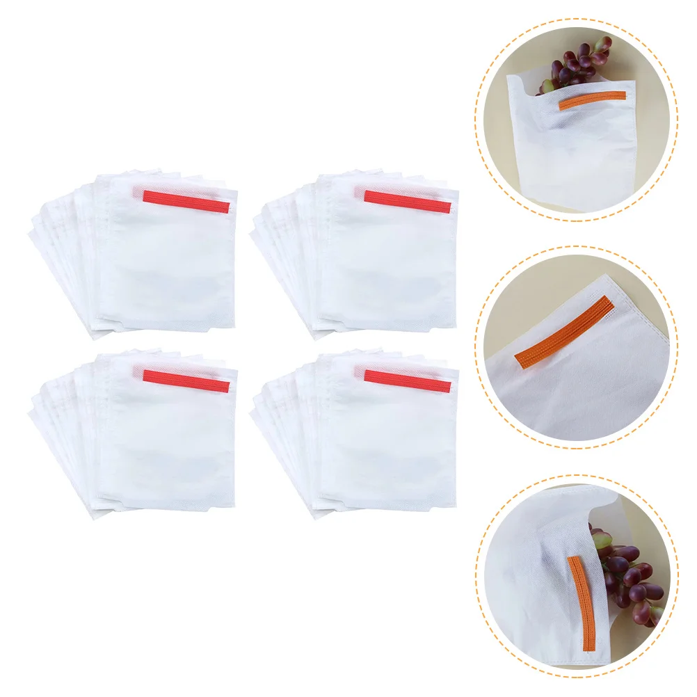 

100Pcs Orchard Fruit Bags Heavy-Duty Non-Woven Fabric Insect-Proof Pouches for Grape Plant Protection Sunlight Transparent