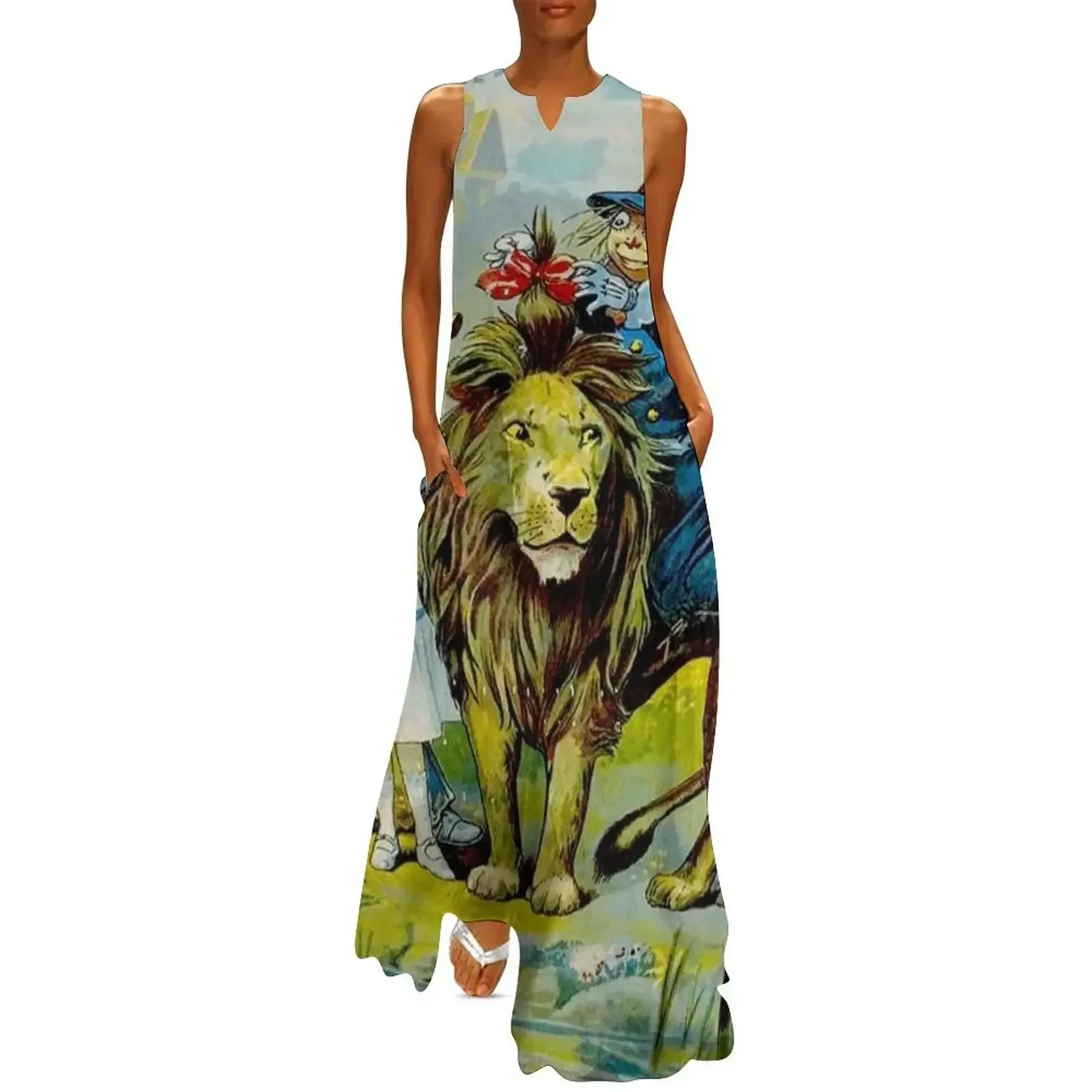 

OZ; Vintage Game Advertising Print Long Dress women's evening dress 2025 women evening dress loose summer