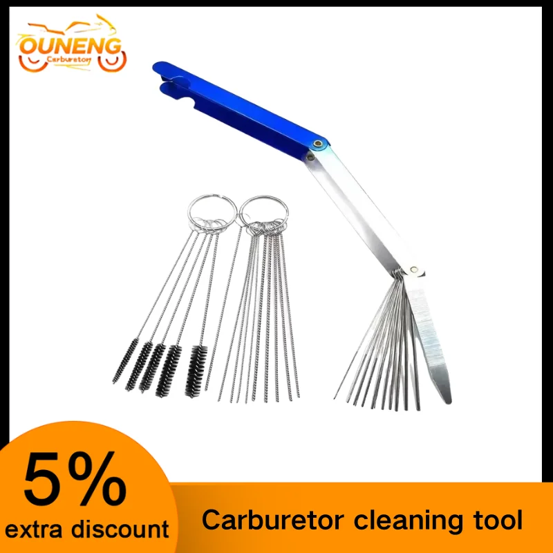 

For Automobile Motorcycle ATV Welder Carb Chainsaw Carburetor Carbon Dirt Jet Remove 13 Cleaning Needles 15 Brushes Tool Kit