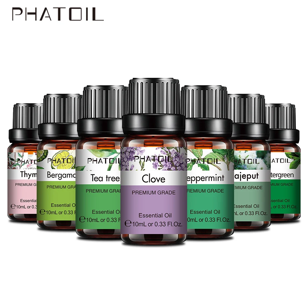 PHATOIL 10ml 100ml Pure Natural Sandalwood Lavender Essential Oils for Diffuser Aroma Oil Yoga Massage  DIY Candles Soap making