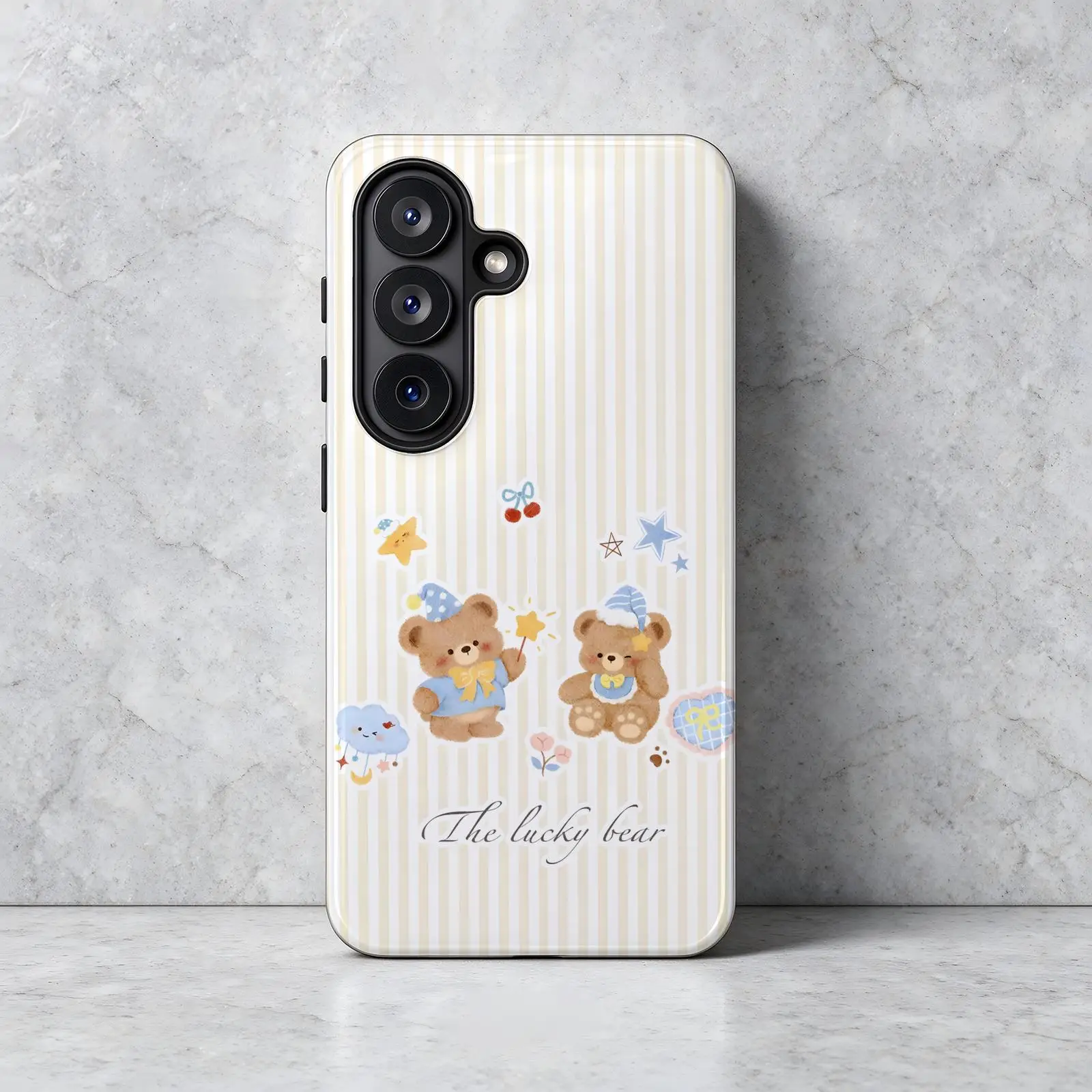 For Samsung Galaxy A57 A56 A37 A27 A17 A36 A26 A55 A35 Cute little bear Phone Case Glossy Film Phone Case