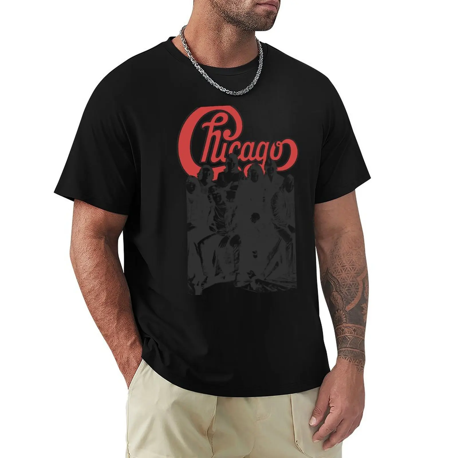 

Copy of Vintage Chicago Band T-Shirt cute clothes heavyweights basketball graphic tees blacks mens designer t shirt