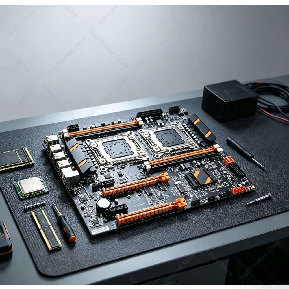 Brand New X79 Dual LGA2011 Motherboard CPU Combo Support DDR3 Server RAM Fit E5-2696 v2 E5-2680 v2 Processor view 2