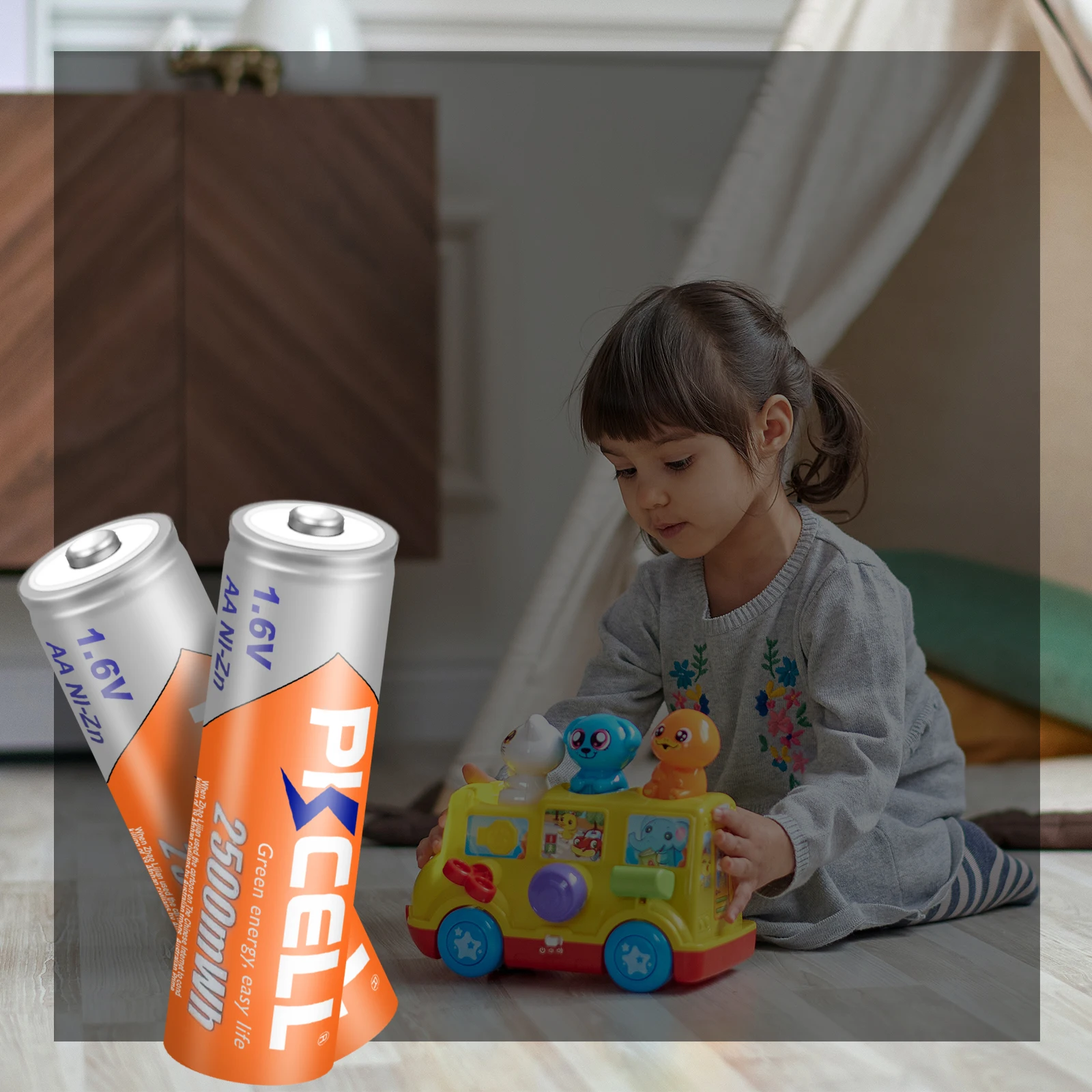 بطارية قابلة لإعادة الشحن ، من من من V إلى V ، 2500mWh ، بطاريات NIZn ، شاحن للألعاب والكاميرا مع صندوق ، شحن ، 8