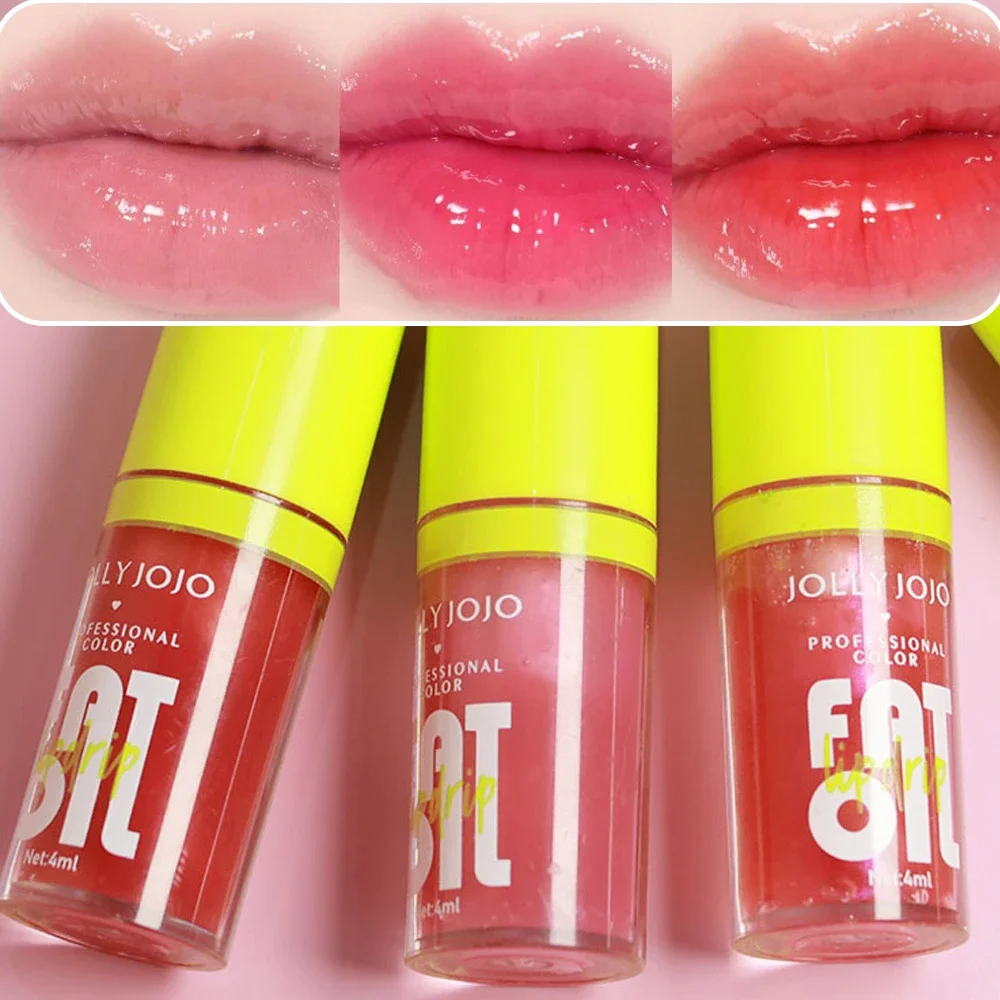 Moisturizing Glitter Lip Gloss Lip Plumper Makeup Glitter Nutritious Liquid Lipstick Transparent Cherry Mineral Lip Oil Cosmetic