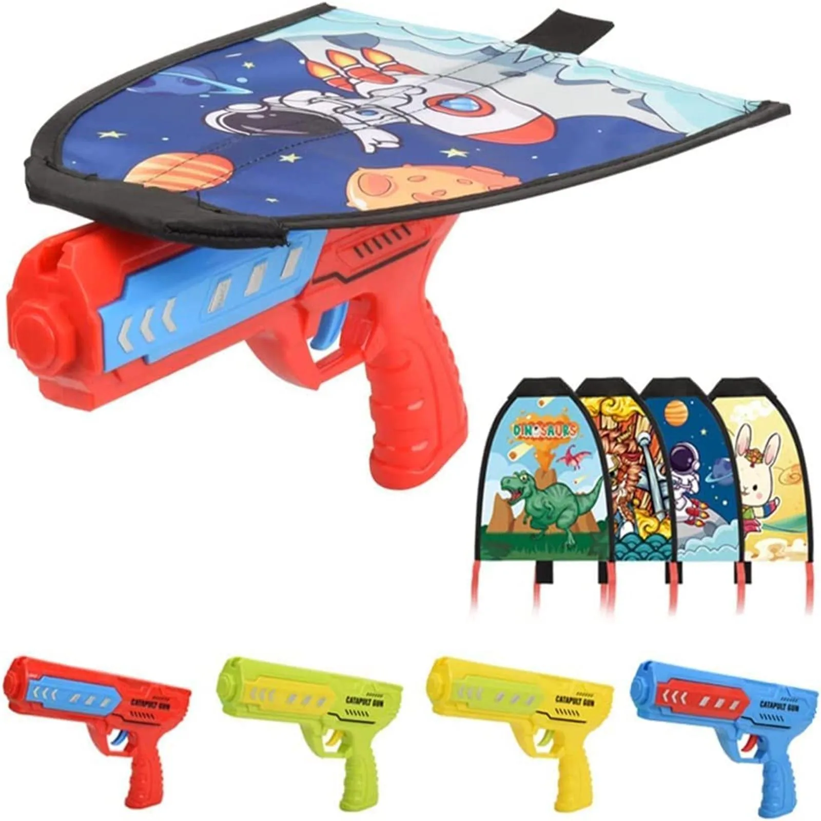 Kids Kite Launcher Catapult Kite Gun Glider Hand Throw Outdoor Garden Launch Shooting Game Sports Toys for Children Boys Gifts